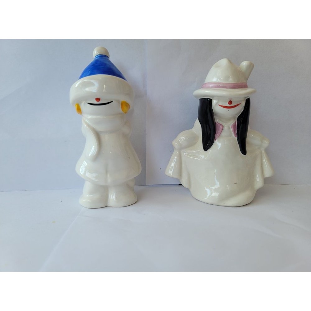 Vtg goebel w.‎ Germany whoosit snow girl & boy figurine